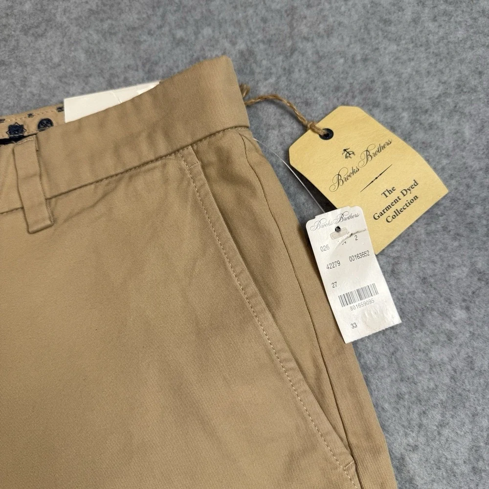NEW Brooks Brothers Mens 33 Bermuda Short Khaki Prima Cotton Stretch 10